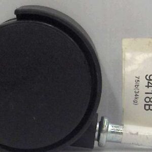 TWIN WHEEL CASTER STEM BLACK 2-IN