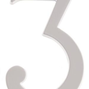 ZINC HOUSE NUMBER 3 WHITE 5-IN
