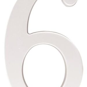 ZINC HOUSE NUMBER 6 WHITE 5-IN