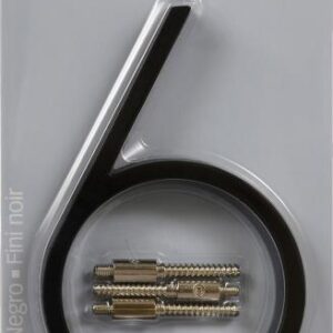 ZINC HOUSE NUMBER 6 BLACK 5-IN