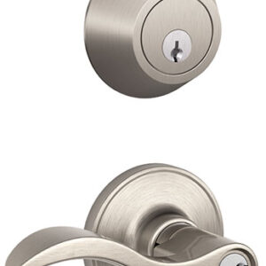 LEVER AND DEADBOLT COMBO NICKEL
