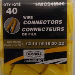 WIRE CONNECTOR YELLOW 40 PACK