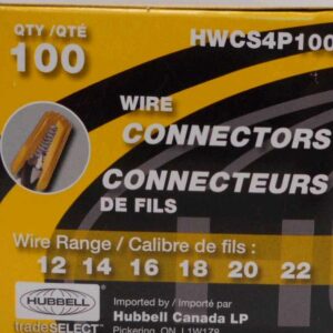 WIRE CONNECTOR YELLOW 100 PACK