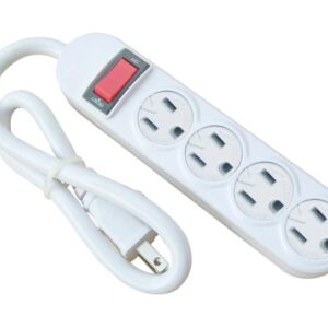 POWER STRIP 4 OUTLET WHITE 1.5-FT