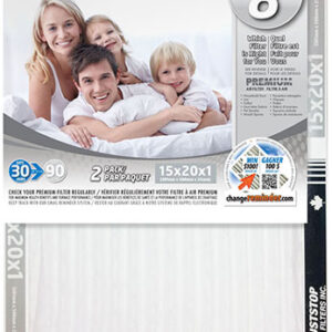 FURNACE FILTER MERV 8 15X20-IN 2PK