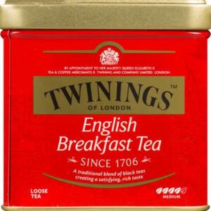Twinings of London English Breakfast Loose Tea Tins, 3.53 Ounce (Pack of 6)