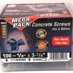 CONCRETE SCREW HEX 1/4X3-1/4 100PK