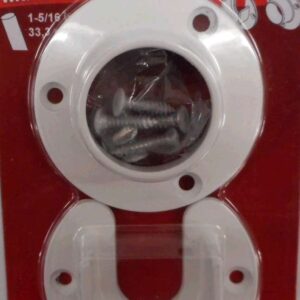 CLOSET POLE SOCKET WHITE 2 PIECE