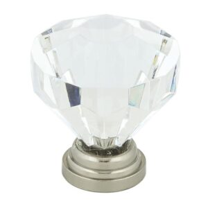 CABINET KNOB ACRYLIC NICKEL 32-MM