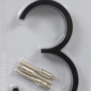 ZINC HOUSE NUMBER 3 BLACK 5-IN