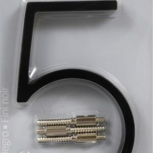 ZINC HOUSE NUMBER 5 BLACK 5-IN