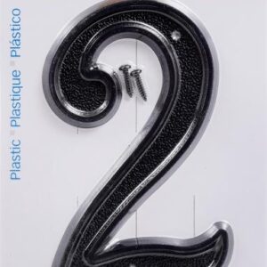 PLASTIC HOUSE NUMBER 2 BLACK 5.5-IN