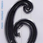 PLASTIC HOUSE NUMBER 6 BLACK 5.5-IN