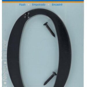 HOUSE NUMBER 0 CHROME BLACK 4 INCH