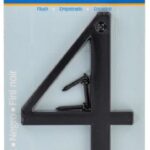 HOUSE NUMBER 4 CHROME BLACK 4 INCH
