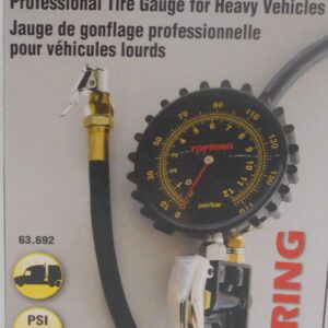 INFLATOR GAUGE 0-170 PSI 78-IN HOSE