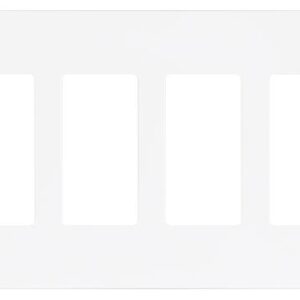 SCREWLESS WALLPLATE 4-GANG WHITE