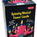 SPINNING FLOWER CANDLE BLUE