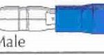 BULLET CONNECTOR MALE BLUE