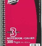 NOTEBOOK 3 SUBJECT 9X6-IN 300 PAGE