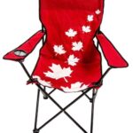 FOLDING ARM CHAIR RED MAPLE LEAF