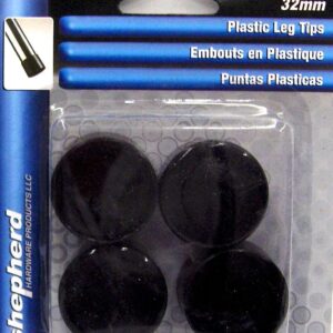 PLASTIC LEG TIP BLACK 1 1/4-IN 4 PK