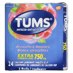 Tums Antacid- Antiacide Assorted Berries Baies Assorties