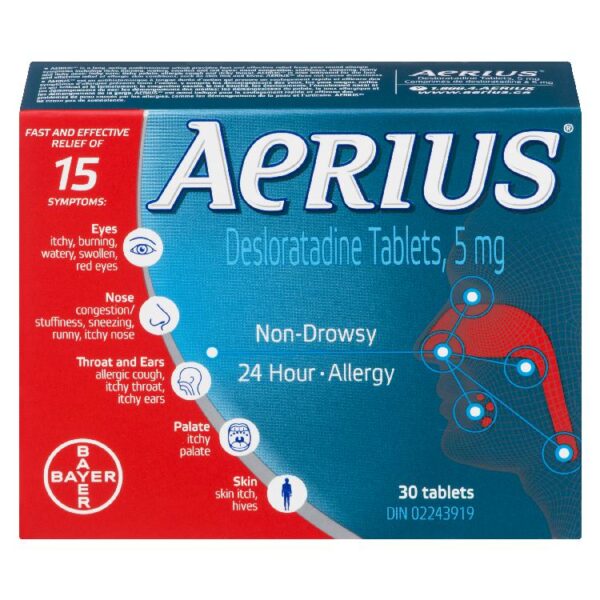 AERIUS ALLERGY 5MG TABS