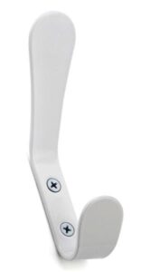 SINGLE TWO ARM HOOK WHITE 1 3/5-IN