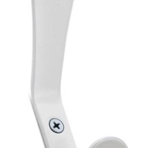 SINGLE TWO ARM HOOK WHITE 1 3/5-IN