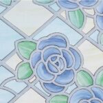 WINDOW FILM BLUE FLORAL