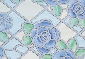 WINDOW FILM BLUE FLORAL