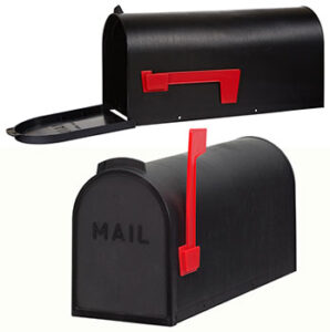 RURAL MAILBOX BLACK PLASTIC