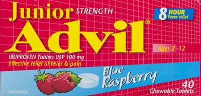 Advil Junior Strength Blue Raspberry Chewable — 40 Count