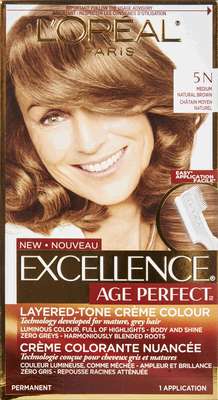 L'Oréal Excellence Hair Colour 5N Medium Brown box