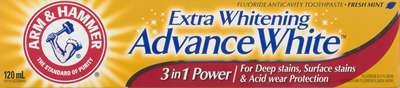 Arm & Hammer 3-in-1 Power Advanced White Toothpaste tube, case of 24 x 120ml
