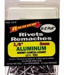 RIVETS SHORT ALUMINUM 1/8-IN 25 PK