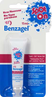 Benzagel Spot-On acne treatment gel 15ml with 2.5% benzoyl peroxide