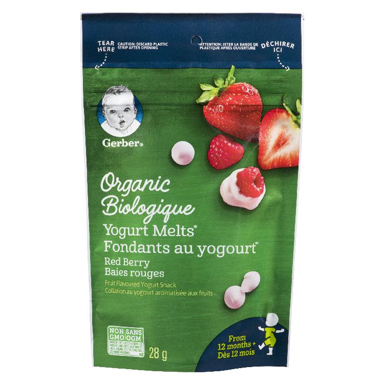 Gerber Organic Yogurt Melts Red Berry package