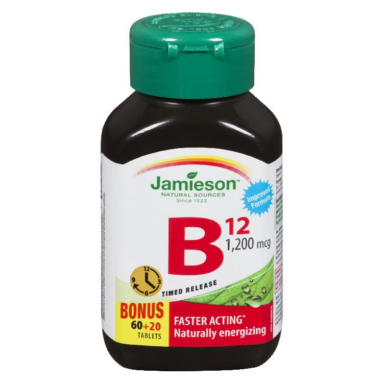 Jamieson Vitamin B12 1200mcg Timed Release — 80 Count