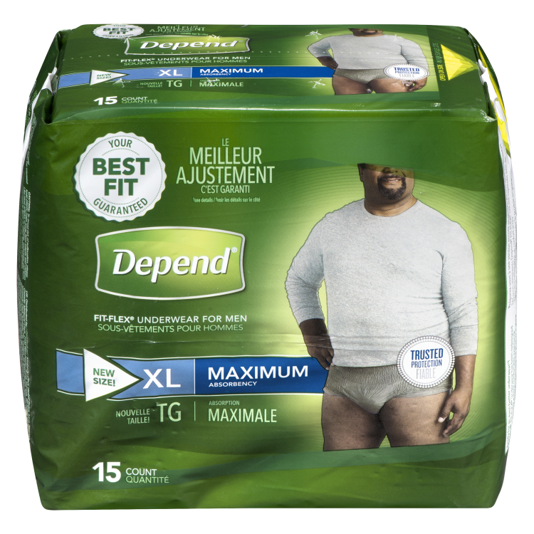 Depend Underwear XL Max Men 15 Count