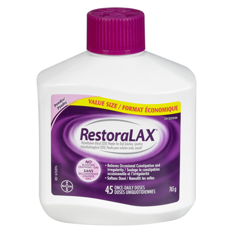RestoraLAX Powder Laxative 765g container