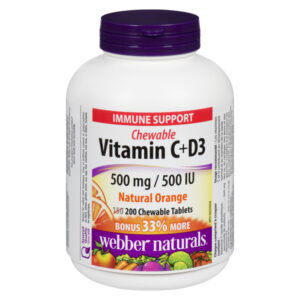 WN CHW VIT C&D 500MG/IU BONUS ORG
