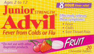 Advil Junior Strength Chewable Fever & Cold bottle