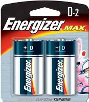 MAX ALKALINE BATTERY D 2 PACK