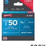 STAPLES STEEL T50 9/16-IN 1250 PACK