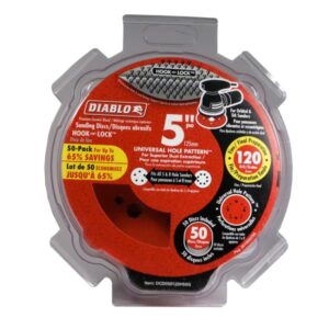 SANDING DISC 5-IN 120 GRIT 50 PACK