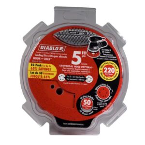SANDING DISC 5-IN 220 GRIT 50 PACK