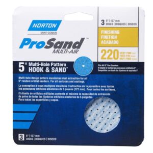 POWER SANDING DISC 220 GRIT 5IN 3PK