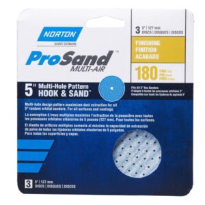 POWER SANDING DISC 180 GRIT 5IN 3PK
